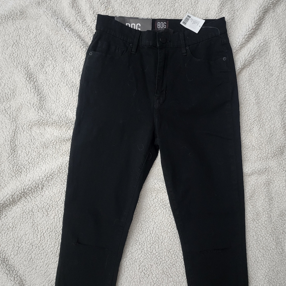 BDG Urban Outfitters Twig High-Rise Distressed Black Jeans Stretch - Picture 4 of 9